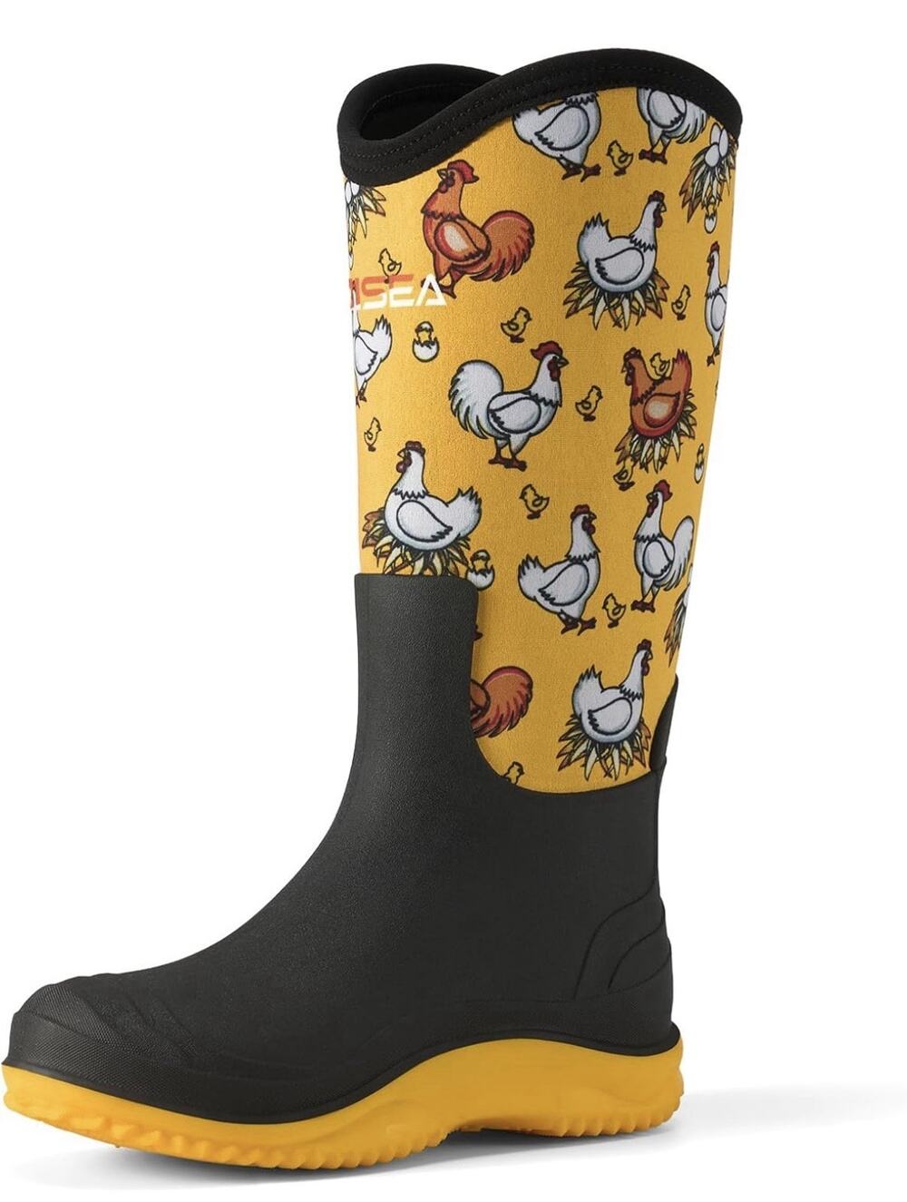 HISEA Women's Tall Rain Boots Waterproof Anti-Slip Outdoor Garden Work Size 10